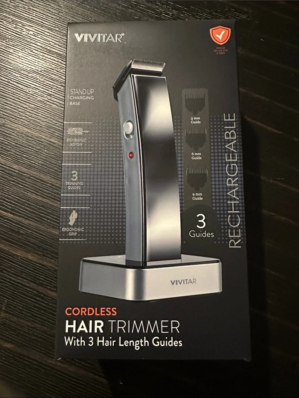 Visitation Cordless Black Hair Trimmer with 3 Length Guides